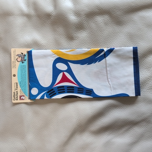 Cotton Kitchen Wolf & Moon Indigenous Design by Joe Wilson, Coast Salish - Picture 3 of 5